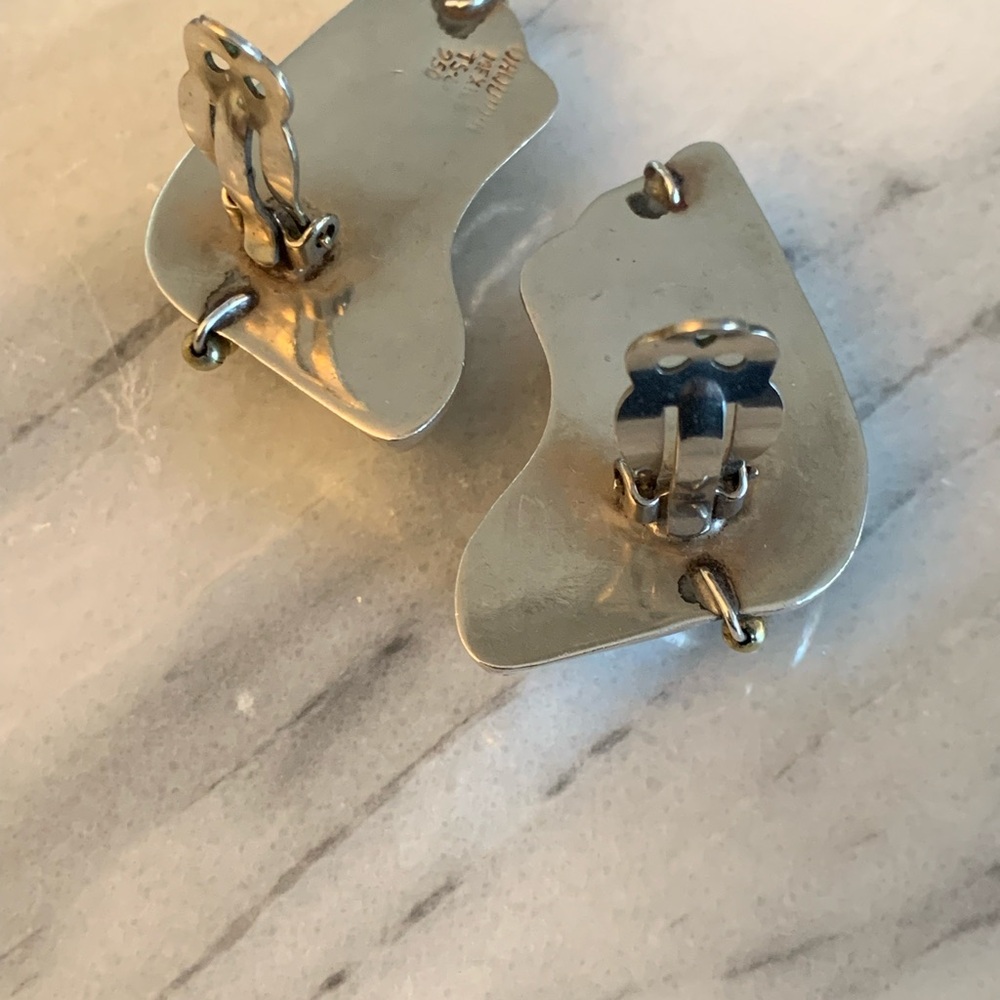 Vintage ORQUIDIA Silver 950 Clip On Earrings - Picture 3 of 7